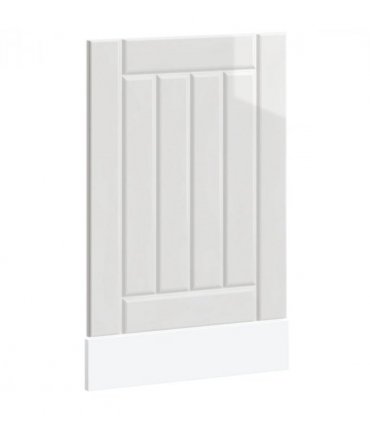 vidaXL Dishwasher Panel Lucca High Gloss White Engineered Wood — Size: 45 x 1.5 x 67 cm, Model: 1x dishwasher panel