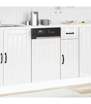 vidaXL Dishwasher Panel Lucca High Gloss White Engineered Wood — Size: 45 x 1.5 x 67 cm, Model: 1x dishwasher panel