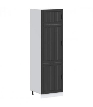 vidaXL Kitchen Cupboard Lucca Black Engineered Wood — Size: 60 x 57 x 207 cm, Model: 1x cupboard