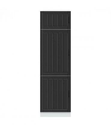 vidaXL Kitchen Cupboard Lucca Black Engineered Wood — Size: 60 x 57 x 207 cm, Model: 1x cupboard