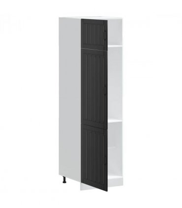 vidaXL Kitchen Cupboard Lucca Black Engineered Wood — Size: 60 x 57 x 207 cm, Model: 1x cupboard