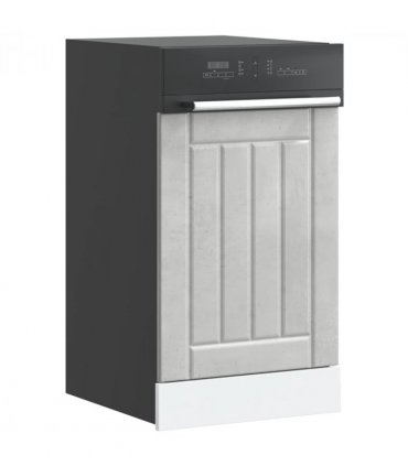 vidaXL Dishwasher Panel Lucca Concrete Grey Engineered Wood — Size: 45 x 1.5 x 67 cm, Model: 1x dishwasher panel