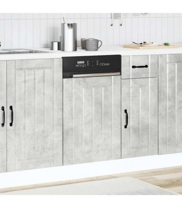 vidaXL Dishwasher Panel Lucca Concrete Grey Engineered Wood — Size: 45 x 1.5 x 67 cm, Model: 1x dishwasher panel
