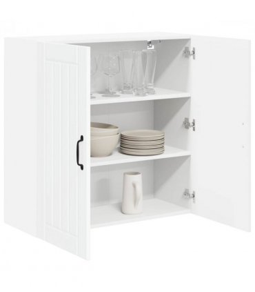 vidaXL Wall Cabinet LUCCA White 80 x 31 x 80 cm Engineered Wood — Model: 1x wall cabinet (2 doors)