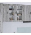 vidaXL Wall Glass Cabinet LUCCA Grey Sonoma 80 x 31 x 80 cm — Model: 1x wall glass cabinet (2 doors)