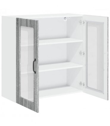 vidaXL Wall Glass Cabinet LUCCA Grey Sonoma 80 x 31 x 80 cm — Model: 1x wall glass cabinet (2 doors)