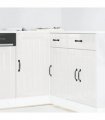 vidaXL Kitchen Base Cabinet "Lucca" H — Colour: concrete grey, Size: 86 x 46 x 81.5 cm, Model: 1x corner bottom cabinet (1 door)