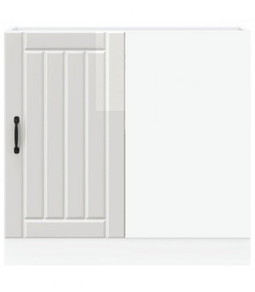 vidaXL Kitchen Base Cabinet "Lucca" H — Colour: concrete grey, Size: 86 x 46 x 81.5 cm, Model: 1x corner bottom cabinet (1 door)