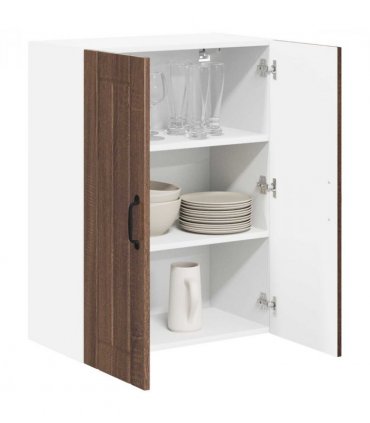 vidaXL Kitchen Cabinet Brown Oak 60 x 31 x 80 cm Engineered Wood — Model: 1x wall glass cabinet (2 doors)