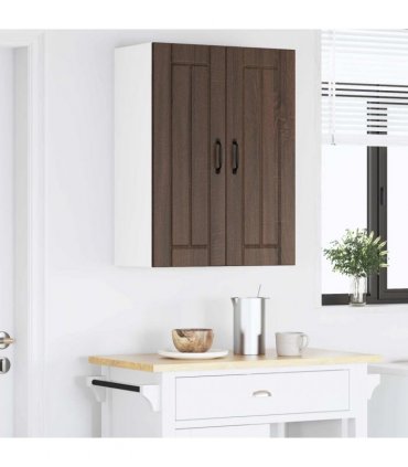 vidaXL Kitchen Cabinet Brown Oak 60 x 31 x 80 cm Engineered Wood — Model: 1x wall glass cabinet (2 doors)
