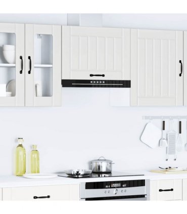 vidaXL Kitchen Wall Cabinet Lucca White Engineered Wood — Size: 60 x 31 x 40 cm, Model: 1x wall cabinet (1 flap door)
