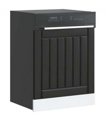 vidaXL Dishwasher Panel Lucca Black Engineered Wood — Size: 60 x 1.5 x 67 cm, Model: 1x dishwasher panel