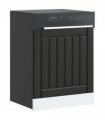 vidaXL Dishwasher Panel Lucca Black Engineered Wood — Size: 60 x 1.5 x 67 cm, Model: 1x dishwasher panel