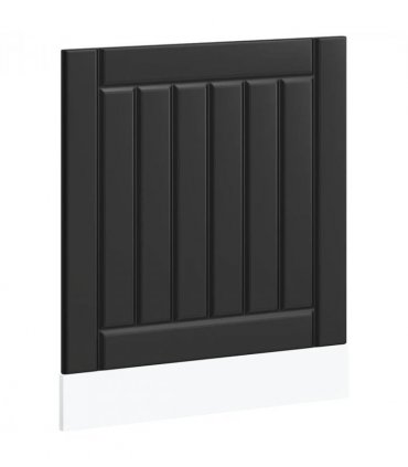 vidaXL Dishwasher Panel Lucca Black Engineered Wood — Size: 60 x 1.5 x 67 cm, Model: 1x dishwasher panel