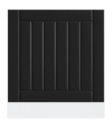 vidaXL Dishwasher Panel Lucca Black Engineered Wood — Size: 60 x 1.5 x 67 cm, Model: 1x dishwasher panel