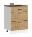 vidaXL Kitchen Base Cabinet Lucca Artisan Oak Engineered Wood — Size: 60 x 46 x 81.5 cm, Model: 1x bottom cabinet (3 drawers)