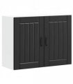 vidaXL Kitchen Wall Cabinet Lucca Black Engineered Wood — Size: 80 x 31 x 60 cm, Model: 1x wall cabinet (2 doors)