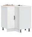 vidaXL Kitchen Corner Base Cabinet Lucca White Engineer — Size: 75.5 x 75.5 x 81.5 cm, Model: 1x corner bottom cabinet (2 doors)