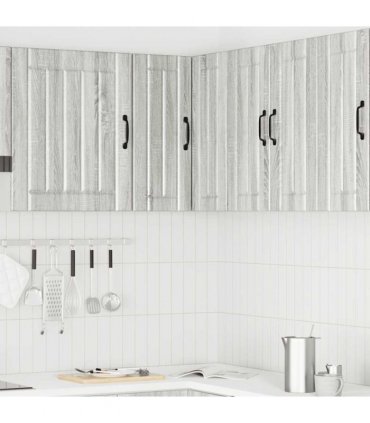 vidaXL Kitchen Wall Corner Cabinet Lucca Grey Sono — Colour: concrete grey, Size: 57 x 57 x 60 cm, Model: 1x wall corner cabinet