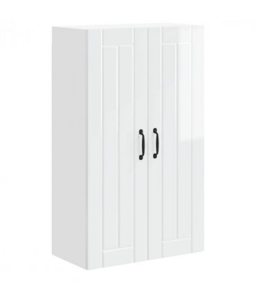 vidaXL Wall Cabinet LUCCA High Gloss White 60 x 31 x 100 cm — Model: 1x wall cabinet (2 doors)