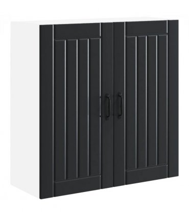 vidaXL Wall Cabinet LUCCA Black 80 x 31 x 80 cm Engineered Wood — Model: 1x wall cabinet (2 doors)