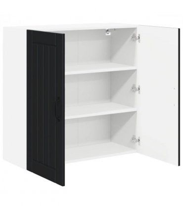 vidaXL Wall Cabinet LUCCA Black 80 x 31 x 80 cm Engineered Wood — Model: 1x wall cabinet (2 doors)