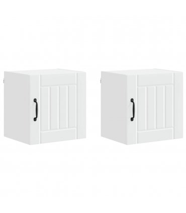 vidaXL Wall Cabinet LUCCA 2 pcs White 40 x 31 x 40 cm Engineered Wood — Model: 2x wall cabinet (1 door)