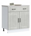 vidaXL Kitchen Base Cabinet Lucca Concrete Grey Engineere — Size: 80 x 46 x 81.5 cm, Model: 1x bottom cabinet (2 doors 1 drawer)