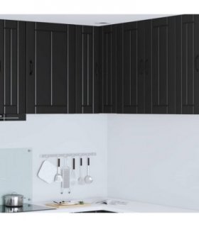 vidaXL Wall Corner Cabinet LUCCA Black 57 x 57 x 80 cm Engineered Wood — Model: 1x wall corner cabinet