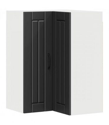 vidaXL Wall Corner Cabinet LUCCA Black 57 x 57 x 80 cm Engineered Wood — Model: 1x wall corner cabinet