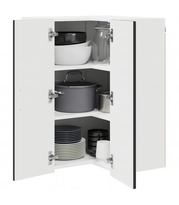 vidaXL Wall Corner Cabinet LUCCA Black 57 x 57 x 80 cm Engineered Wood — Model: 1x wall corner cabinet