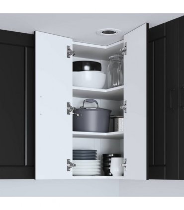 vidaXL Wall Corner Cabinet LUCCA Black 57 x 57 x 80 cm Engineered Wood — Model: 1x wall corner cabinet