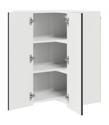 vidaXL Wall Corner Cabinet LUCCA Black 57 x 57 x 80 cm Engineered Wood — Model: 1x wall corner cabinet