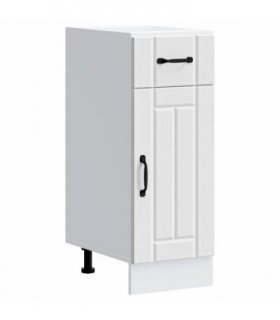vidaXL Kitchen Base Cabinet Lucca White Engineered Wood — Size: 30 x 46 x 81.5 cm, Model: 1x bottom cabinet (1 door 1 drawer)