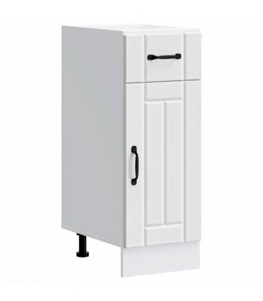vidaXL Kitchen Base Cabinet Lucca White Engineered Wood — Size: 30 x 46 x 81.5 cm, Model: 1x bottom cabinet (1 door 1 drawer)