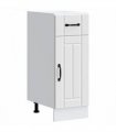 vidaXL Kitchen Base Cabinet Lucca White Engineered Wood — Size: 30 x 46 x 81.5 cm, Model: 1x bottom cabinet (1 door 1 drawer)