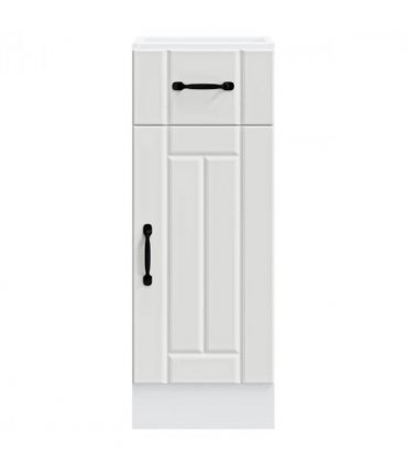 vidaXL Kitchen Base Cabinet Lucca White Engineered Wood — Size: 30 x 46 x 81.5 cm, Model: 1x bottom cabinet (1 door 1 drawer)