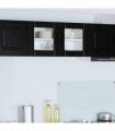 vidaXL Wall Glass Cabinet LUCCA Black Oak 80 x 31 x 40 cm — Model: 1x wall glass cabinet (2 doors)