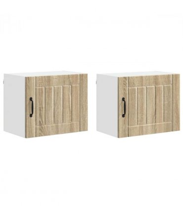 vidaXL Wall Cabinet LUCCA 2 pcs Sonoma Oak 50 x 31 x 40 cm — Model: 2x wall cabinet (1 door)