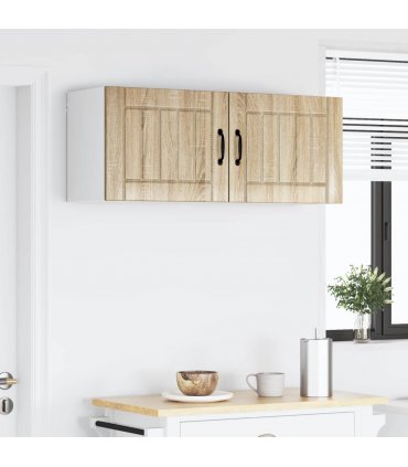 vidaXL Wall Cabinet LUCCA 2 pcs Sonoma Oak 50 x 31 x 40 cm — Model: 2x wall cabinet (1 door)