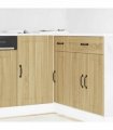 vidaXL Kitchen Base Cabinet Lucca Sonoma Oak Engineered Wood — Size: 86 x 46 x 81.5 cm, Model: 1x corner bottom cabinet (1 door)