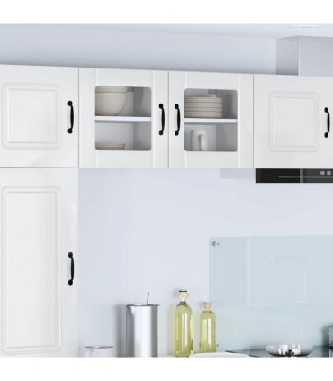 vidaXL Wall Glass Cabinet LUCCA 2 pcs High Gloss White 40 x 31 x 40 cm — Model: 2x wall glass cabinet (1 door)