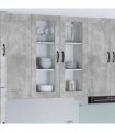 vidaXL Wall Glass Cabinet LUCCA Concrete Grey 80 x 31 x 100 cm — Model: 1x wall glass cabinet (2 doors)