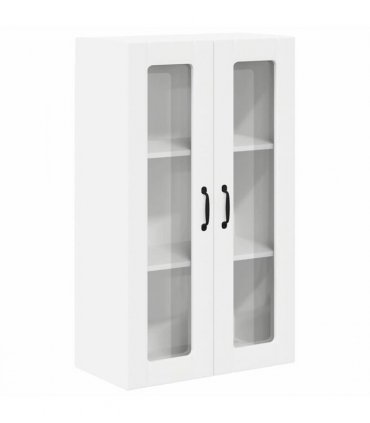 vidaXL Wall Glass Cabinet LUCCA White 60 x 31 x 100 cm Engineered Wood — Model: 1x wall glass cabinet (2 doors)