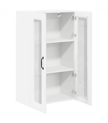 vidaXL Wall Glass Cabinet LUCCA White 60 x 31 x 100 cm Engineered Wood — Model: 1x wall glass cabinet (2 doors)