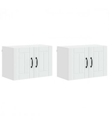 vidaXL Wall Cabinet LUCCA 2 pcs White 60 x 31 x 40 cm Engineered Wood — Model: 2x wall cabinet (2 doors)
