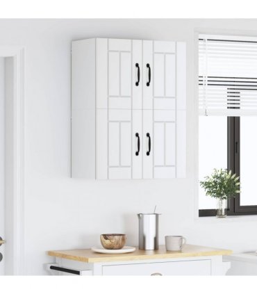 vidaXL Wall Cabinet LUCCA 2 pcs White 60 x 31 x 40 cm Engineered Wood — Model: 2x wall cabinet (2 doors)