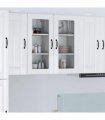 vidaXL Wall Glass Cabinet LUCCA 2 pcs High Gloss White 40 x 31 x 80 cm — Model: 2x wall glass cabinet (1 door)