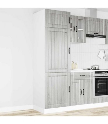 vidaXL Kitchen Cupboard Lucca Grey Sonoma Engineered Wood — Colour: concrete grey, Size: 60 x 57 x 207 cm, Model: 1x cupboard