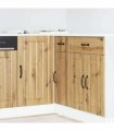 vidaXL Kitchen Base Cabinet Lucca Artisan Oak Engineered Woo — Size: 86 x 46 x 81.5 cm, Model: 1x corner bottom cabinet (1 door)